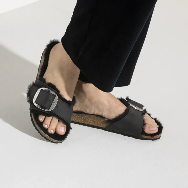Birkenstock Madrid Big Buckle Shearling<Women One-Strap Sandals